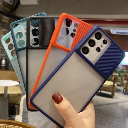 Phone Protective Back Cover For Samsung Quantum 2 A82 S21 S20 Ultra M31 M51 A91 A81 A71 A51 4G Slide Camera Lens Shockproof Case