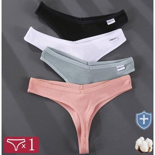 Women Cotton G-string Panties Sexy Low Rise Underwear Female M-XL Thongs Breathable Underpants Girls T-Back Intimates Lingerie