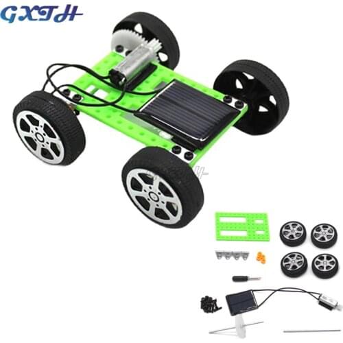 1 Set Mini Solar Car DIY Powered Toy Kit Children Educational Gadget Hobby Funny Kids Toys Moving Racer Kit Robot Car Set