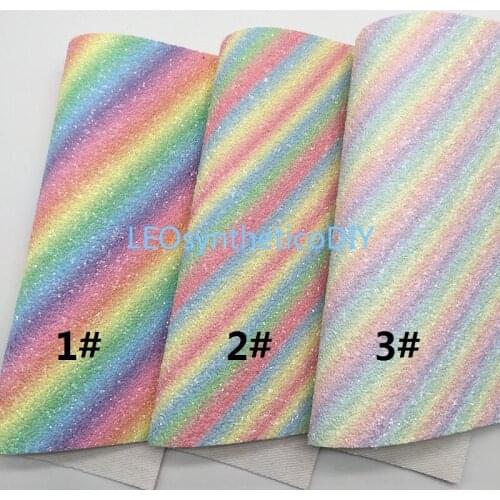 1PC 21X29CM Glitter Fabric,Chunky Glitter Leather, Stripes Printed Glitter Leather Sheets For Making Bows LEOsyntheticoDIY T452