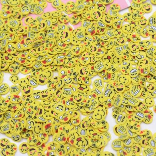 100g/Lot Adorable Smiling Face Clay Slices Sprinkles Soft Pottery for DIY Crafts Decoration Filling Accessories