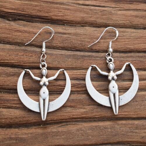 12 pair Wiccan celtics moon goddess drop earrings, Wiccan, pagan jewellery