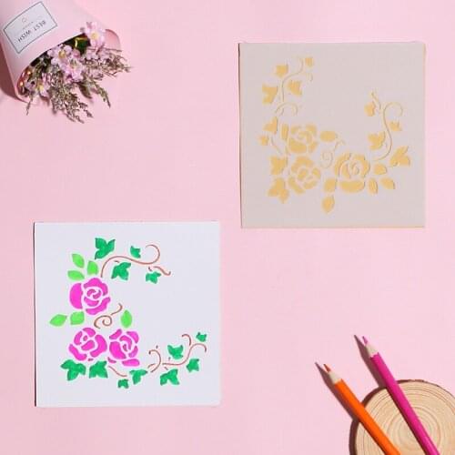13*13 Flowers pvc Layering Stencils for DIY Scrapbooking/photo album Decorative Embossing DIY Paper Cards Crafts