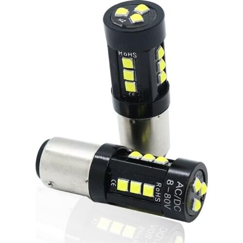 2Pcs 1156 BA15S P21W LED BAU15S PY21W BAY15D LED Bulb 1157 P21/5W R5W 15pcs 3030SMD Auto Lamp Bulbs Car LED Light 12V 24V