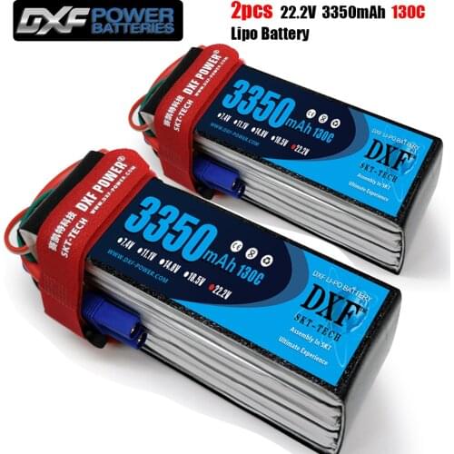 2PCS DXF Lipo Battery 2S 3S 4S 6S 7.4V 11.1V 14.8V 22.2V 3350mAh 130C 260C for 1:10 RC Cars Boat Truck Buggy helicopter Drone