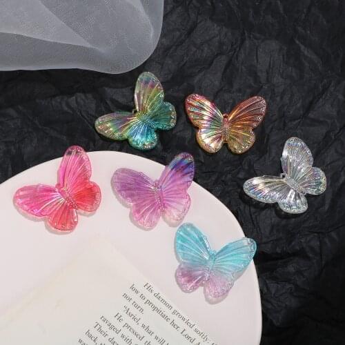 Retro Showa soil cool hit color Symphony big butterfly acrylic pendant DIY handmade jewelry earrings accessories materials