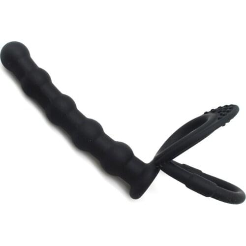 Anal Beads Dildo Butt Plug Lock Ring Silicone Sex Toys G-Spot Stimulation Massager A7