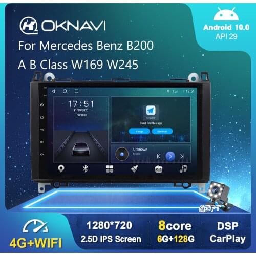 9" Android 10 Car Radio Multimedia Video Player For Mercedes Benz B200 A B Class W169 W245 GPS Serero Carplay 4G Rear GPS No DVD