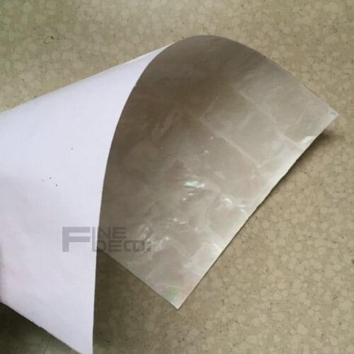 AAA grade white mother of pearl laminate sheet brick pattern shell veneer self-adhesive sticker backing 140x240mm