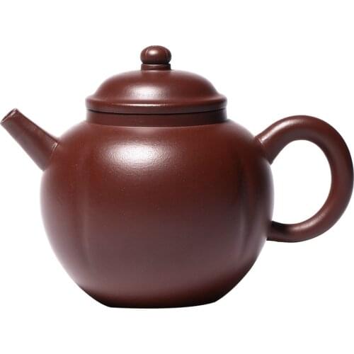 Purple Vermilion Palace Bulb Teapot Zisha Teapot Yixing Handmade Pot Kung-fu Teaware Purple Clay Drinkware For Puer Green Black