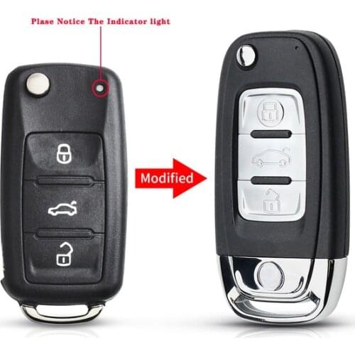 Modified 3 Buttons Flip Folding Remote Car Case Key Shell For VW Volkswagen Polo Passat B5 Tiguan Jetta Golf Seat Skoda