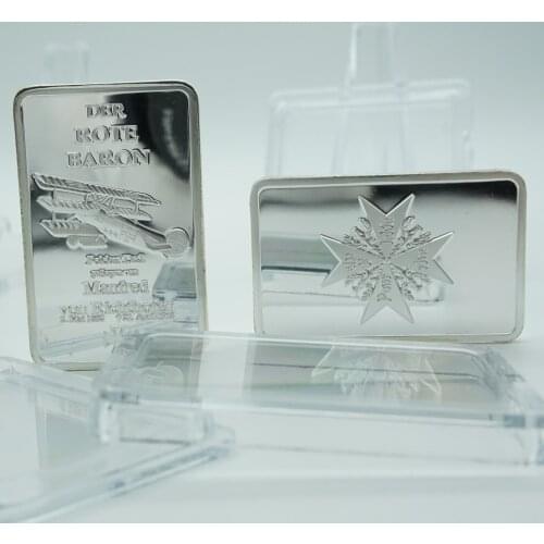 Fine Germany Silver .999 Mint 1 Troy Ounce Bullion Bar DER ROTE BARON Bullion Bar Red Baron Coins Collection
