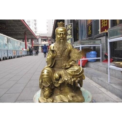 Free shipping S0365 14"Chinese craftwork Brass famous Taoism WU Dang Tai Shang Lao Jun Buddha Statue