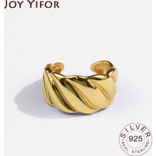 925 Sterling Silver Rings for Women Strips Vintage Wedding Trendy Jewelry Large Adjustable Antique Rings Anillos