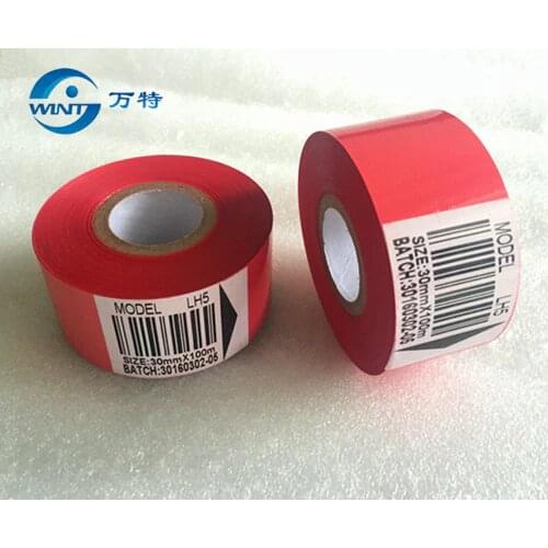 Free shipping (30mm*100m) High qualtiy red color ribbon for date printing on Date coder for EXP,MFG,hot stamping ribbon