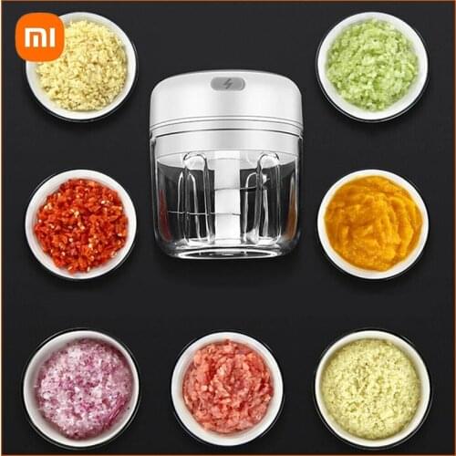 Mini Electric Garlic Masher 3 Blades USB Garlic Grinder Press Mincer Meat Grinder Vegetable Chili Kitchen Food Chopper Tools