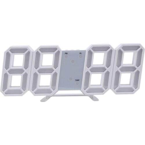 Multifunctional LED Clock Large LED Digital Wall Clock 12H / 24H Time Display with Alarm and Snooze Function Luminance Adjustabl