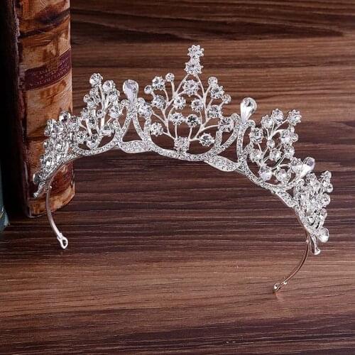 Fashion Crystal Wedding Bridal Tiara Crown For Bride Rhinestone Pageant Prom Diadem Headdress bridal Wedding hair access BH