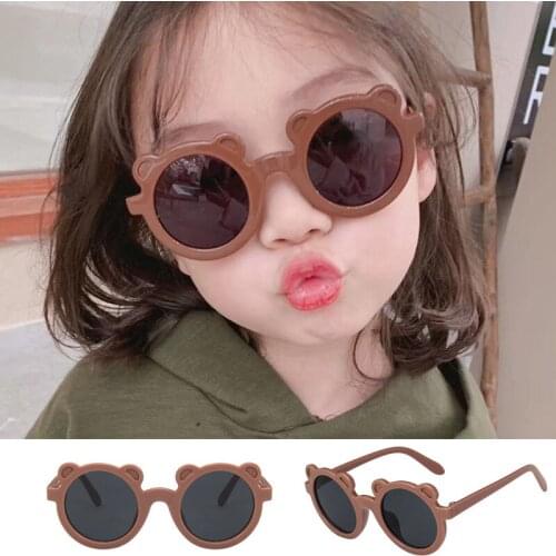 2021 New Childrens Brown Bear Sunglasses Male And Female Baby Cute Cartoon Sunglasses