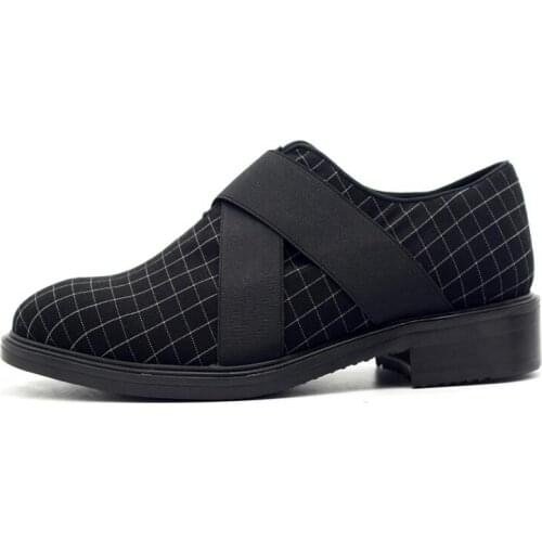 New plaid hemp Mens Fashion Breathable point toe Outdoor Sport Shoes slip on elastic casual men shoes