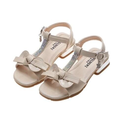 New Fashion Bow Girls Sandals Little Girl Princess Sandals Kids Low-Heeled Summer ChildrenS Beach Shoes