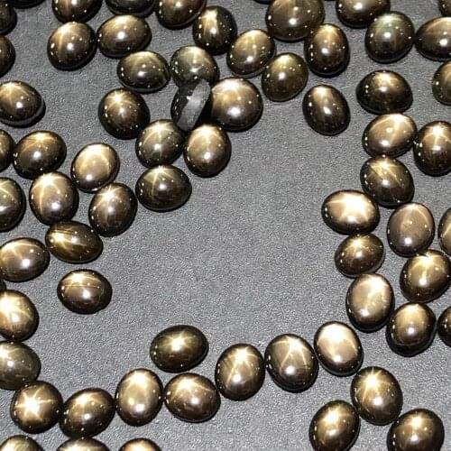 New natural starlight sapphire bare stone ring face egg face bare stone 5x7mm 1.4 carats