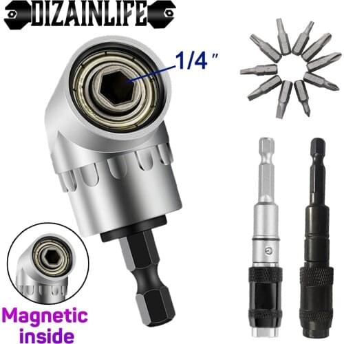 105 Degree Angle Screwdriver Socket Holder Adapter Adjustable Hex Shank Magnetic Bits for Electric Drill Hex Bit Socket Set