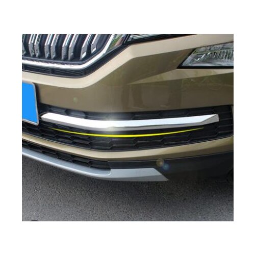 For Skoda Kodiaq 2017 2018 Stainless Steel plastic chrome plated front head grille racing grill accessories sticker trim 2pcs
