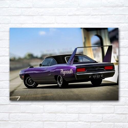 Plymouth Classic Muscle Car Poster Wall Art Pictures Canvas Painting for Bedroom Living Room Home Decoration