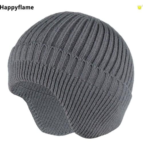 Hot Sale Men Earmuff Cap Winter Hat Fashion Soft Skullies Beanies for Women Classic Knit Earflap Hat Warm Cap Bonnet Leisure Hat