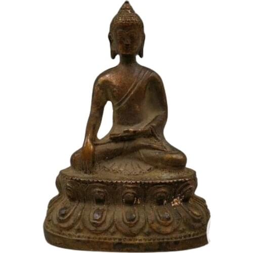 Old Tibet Tibetan Bronze Shakya Mani Buddha statue Exorcism peace wealth