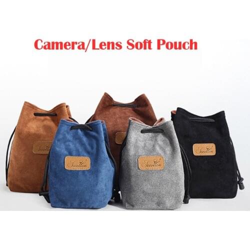Camera Fabric Soft Bag Pouch Protect Case for Canon Nikon Sony Pentax DSLR & Mirrorless Camera & Lenses M50 A6400 X-T20 70-200L