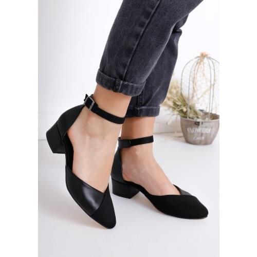 Holly Heels Black Skin-Suede Shoes