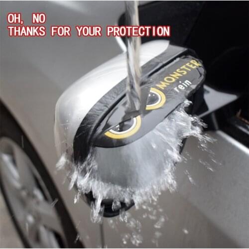 Universal 2Pcs Flexible Car Accessories Rearview Mirror Rain Shade Rainproof Blades Car Back Mirror Eyebrow Rain Cover YC102003