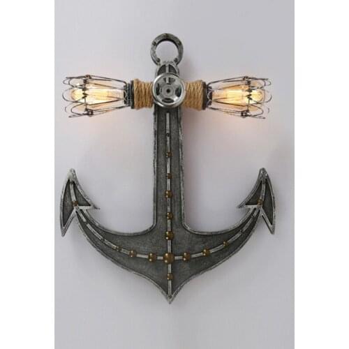 Vintage Iron Anchor Wall lamps Industrial E27 Edison Bulb Bar Coffee Shop Restaurant Wall Lights Loft Decoration Free Shipping