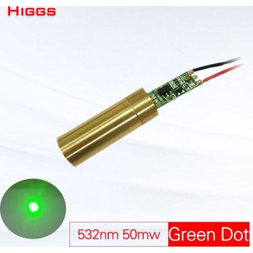 High quality 532nm 50mw bright green dot laser module industrial grade long distance laser sight locator DC 3V pointer