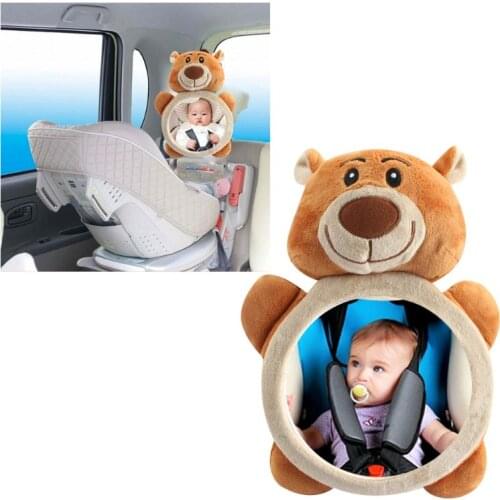 Baby Rear Facing Mirrors Safety Car Back Seat Easy View Mirror Adjustable Cute Brown bear Infant Monitor for Kids Toddler Child