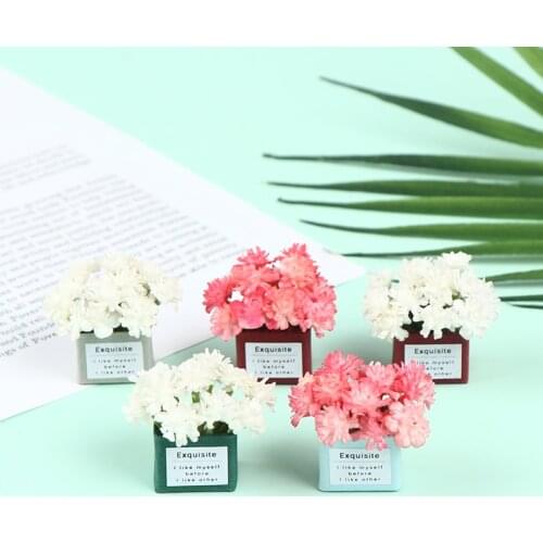 1pc 1:12 Dollhouse Miniature Potted Plant Flowers Pot Doll House Garden Ornament