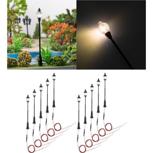 10 Pack of HO 8.8cm Garden Train Lights 12V Sand Table Lamp Accessories