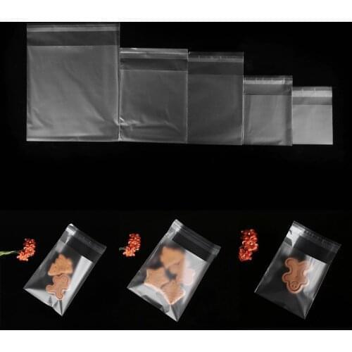 100pcs/Pack Transparent Matte Candy Package Self Adhesive Seal OPP Biscuit Gift Cookie Bags Wedding Snack Decor Pastry Bags
