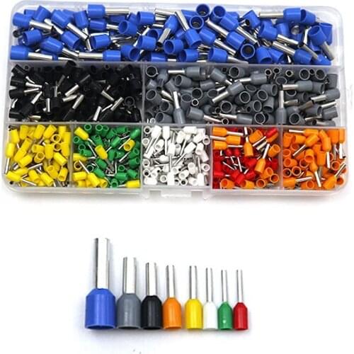800pcs Insulated Crimp Pin Terminal Cord End Terminals Wire Ferrules Terminals Wire Connector Insulated Cord Pin End Terminal
