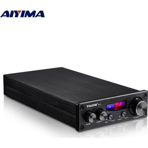 AIYIMA Audio Tube Stereo Amplifier 48Wx2 Hifi Analog Power Amp 2 Way Inputs With Treble Bass Adjust Speaker Amp Home Theater DIY