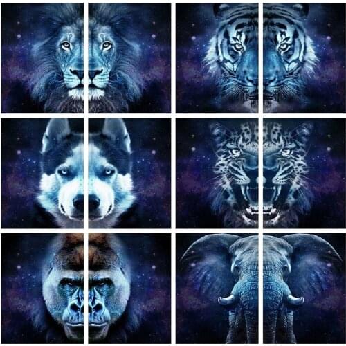 ARMYQZ Diamond Art Painting Kits Animal Lion 5D DIY Diamond Embroidery Sale Tiger Elephant Rhinestones Full Mosaic Craft Kit