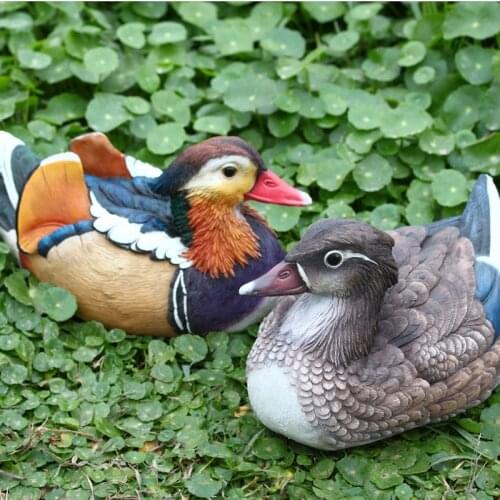 Big simulation mandarin duck a pair resin mandarin duck model about 29x15x16.5cm 1902