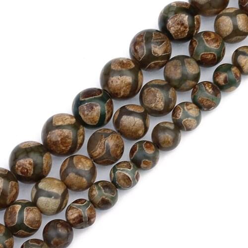 8-12mm Round Green Tibetan Buddhism Beads Turtle Back DZI Agates Beads For Jewelry Making Beads 15'' Needlework Buddha DIY Beads