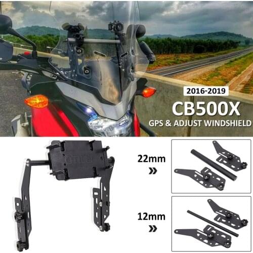 CB 500 X Motorcycle GPS Navigaton Mount Phone & Adjustable Windshield Bracket Kit For Honda CB500X 2016 2017 2018 2019