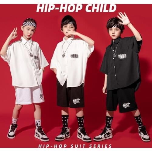 Kids Hip Hop Clothing Singers Outfits Cool Oversized Shirt Tops Loose Streetwear Shorts For Girls Boys Dance Costume Clothes Set