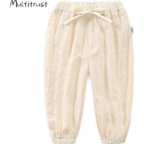 Childrens Summer Thin Pants Plaid Mosquito Cool Pants For Boys Girls Bloomers Kids Breathable Trousers Boy Girl 2-7Y