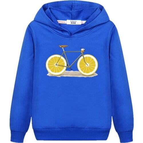 Aimi Lakana Bike Fruit Design kids Pullover Long sleeve casual hoodie for boys girls Maple Leaf Fashion Autumn Sweatshirt Thin cotton printed jacket