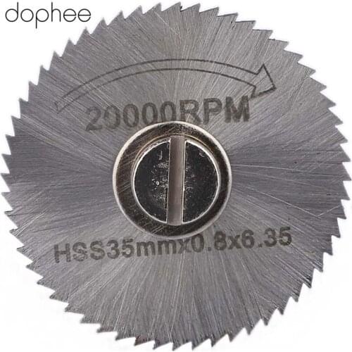 Dophee Speed Steel Rotary Tools Circular Saw Blade Cutter w/ Mandrel for ABS Wood Cutter Cutting Cut Off Wheel Disc 35MM 1PC